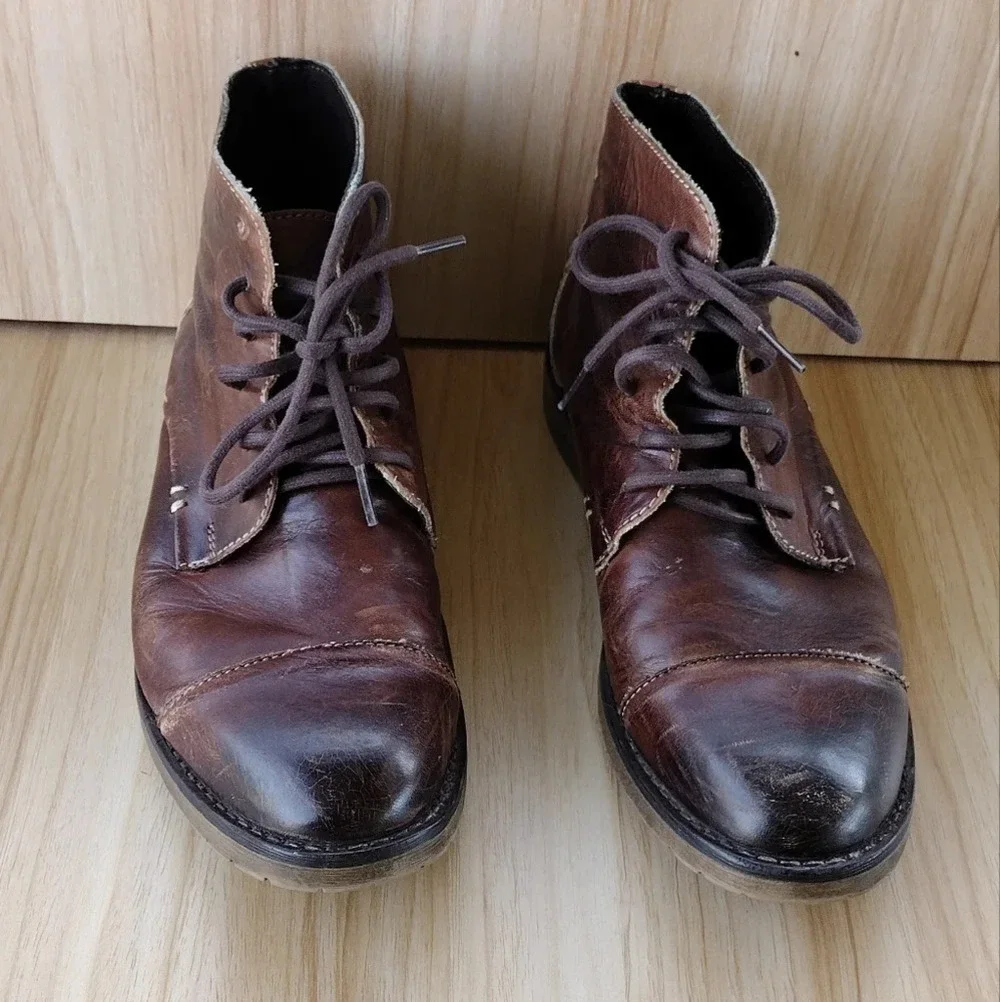Bed Stu Chukka Boots Men's 8 Casual Ankle Boot Shoes Brown Leather Lace Up